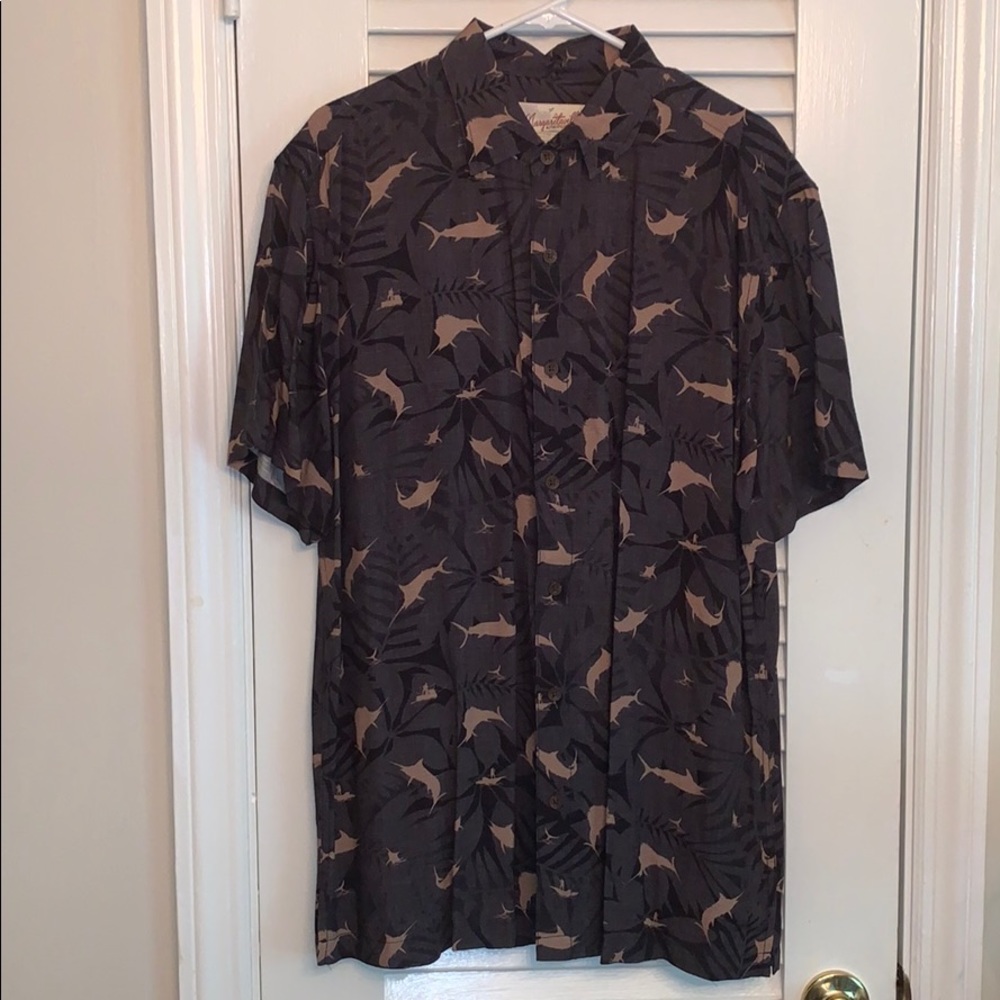 Margaritaville Button Down Dark Grey